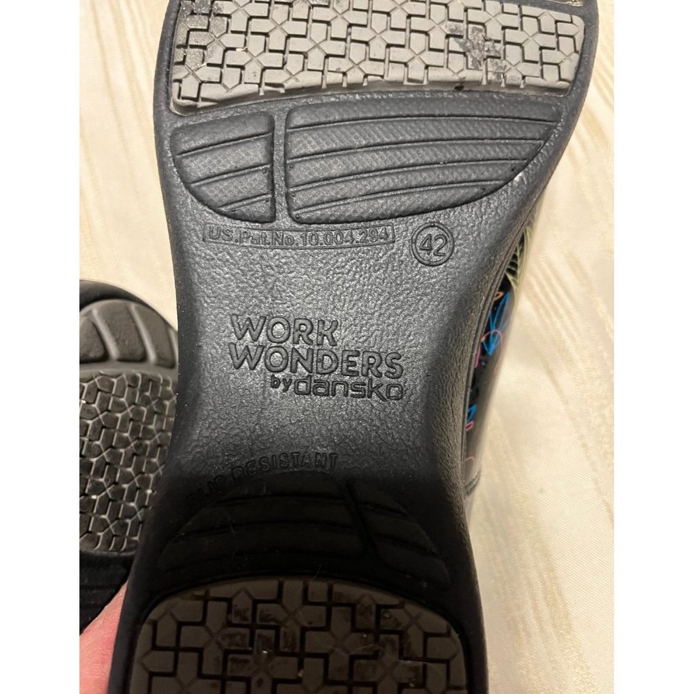 Dansko Black With Pattern Clog Mules Size 42 - image 7